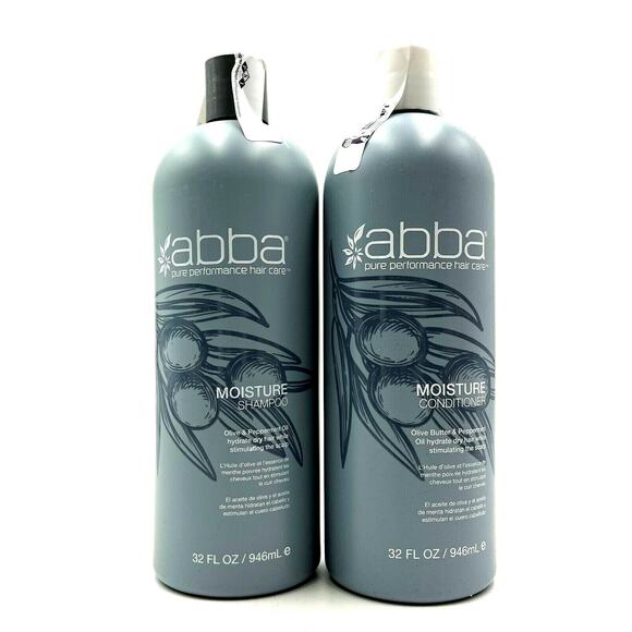 Abba Hair Care Moisture Shampoo & Conditioner For Dry Hair 32 oz Duo